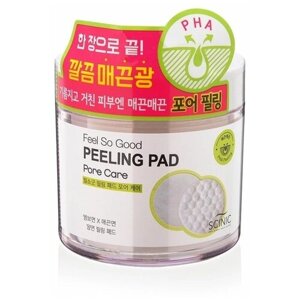 Очищающие пилинг-спонжи с PHA кислотами для сужения пор SCINIC Feel So Good Peeling Pad (Pore Care) Renewal, 150мл (70шт)