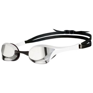 Очки для плавания Arena Cobra Ultra Swipe Mirror Professional, серебристо-белые , стартовые, не потеющие , зеркальные