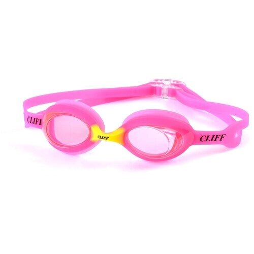Очки для плавания детские CLIFF G911, розово-желтые