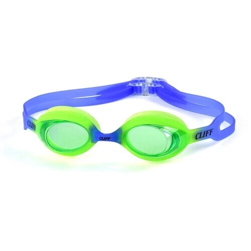 Очки для плавания детские CLIFF G911, зелено-синие
