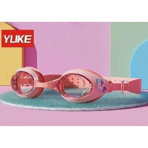 Очки для плавания детские YUKE розовые единорожка для девочки