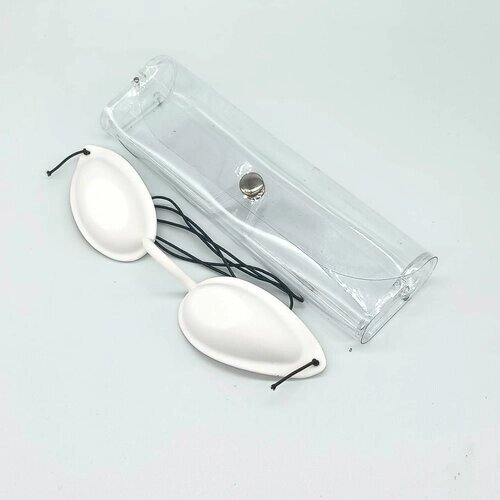 Очки для солярия , очки для загара с защитой от УФ-излучения на резиночке белые