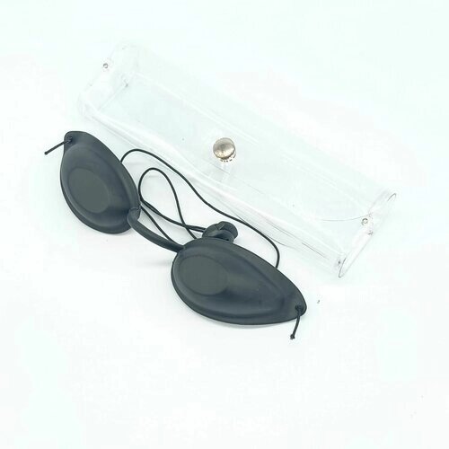 Очки для солярия , очки для загара с защитой от УФ-излучения на резиночке черные