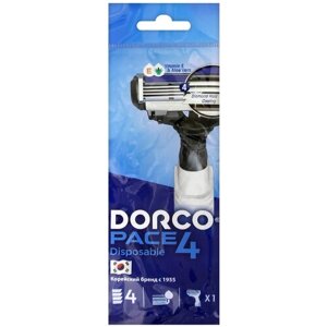 Одноразовый бритвенный станок Dorco Pace 4 (одноразовый), 1 шт.