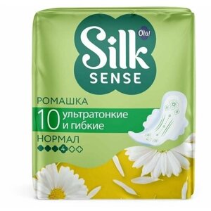 Ola! прокладки Silk Sense Ultra Normal Deo Ромашка, 4 капли, 10 шт., белый