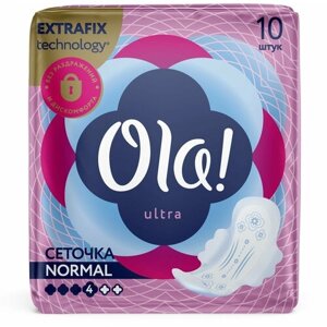 Ola! прокладки Ultra Normal Бархатистая сеточка, 4 капли, 10 шт.