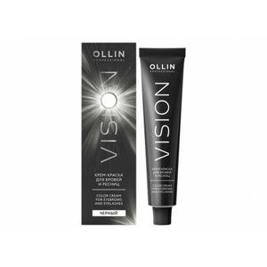 OLLIN Professional крем-краска Vision для бровей и ресниц 20мл, черный, 20 мл