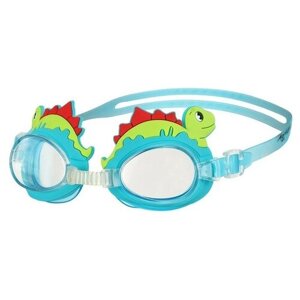 ONLYTOP Очки для плавания детские ONLYTOP «Динозаврик», беруши, цвет голубой
