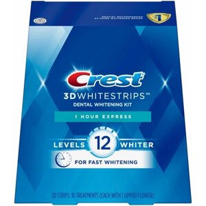 Отбеливающие полоски для зубов Crest 3D White 1-Hour Express