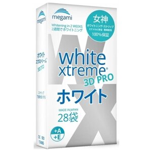 Отбеливающие полоски Megami White Xtreme 3D Pro для чувствительных зубов, 28 шт