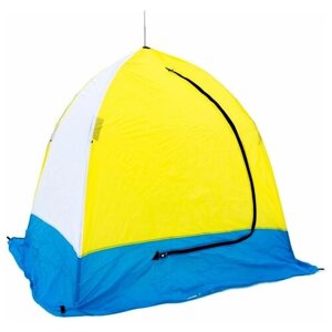 Палатка для рыбалки одноместная СТЭК Elite 1, желтый/белый/синий