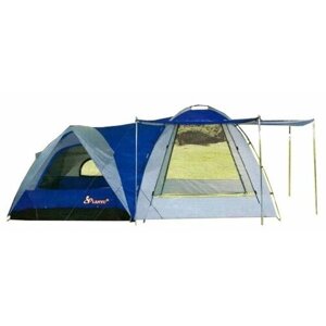 Палатка кемпинговая четырёхместная LANYU LY-1706, синий/серый