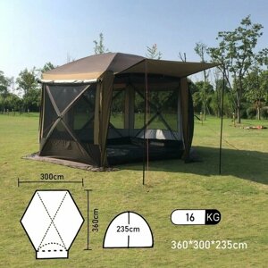 Палатка шатёр куб автомат с полом Terbo-Mir 1-936 (360х300хh215 см), съемный пол, усиленный каркас