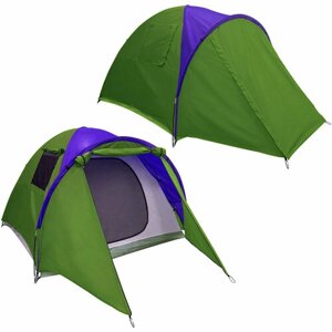 Палатка туристическая Кама-3 двухслойная,100+215)215*170 см, цвет зелено-синий