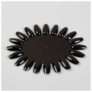 Палитра для лаков «Овальная», 20 ногтей, фасовка 10 шт, цвет чёрный