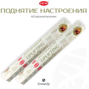Палочки ароматические благовония HEM ХЕМ Поднятие настроения Aromatherapy Uplifting, 2 упаковки, 40 шт