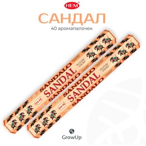 Палочки ароматические благовония HEM ХЕМ Сандал Sandalo, 2 упаковки, 40 шт