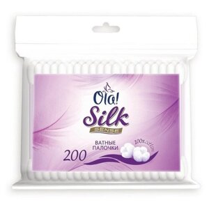Палочки ватные Ola! Silk Sense п/э пакет 200шт. уп. 4 шт.
