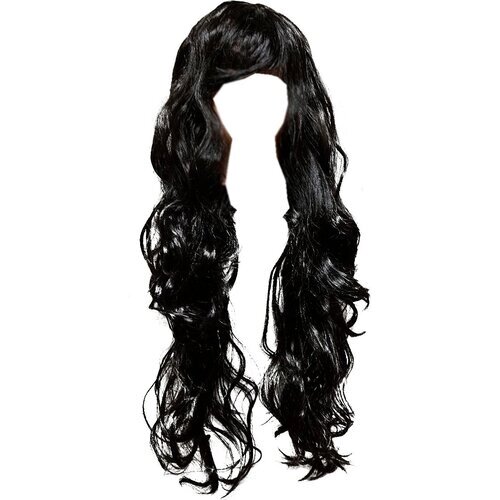 Парик карнавальный искусственный волос волнистый длинный 60 см цвет черный