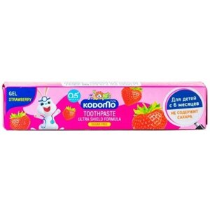 Паста зубная гелевая Kodomo с ароматом клубники для детей с 6 месяцев 40г