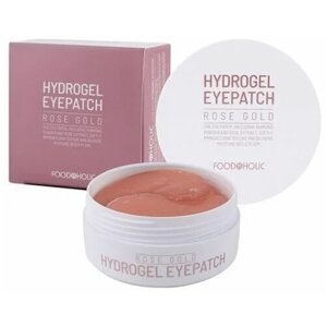 Патчи для области глаз гидрогелевые с розой и золотом [FoodaHolic] Hydrogel Eye Patch Rose Gold