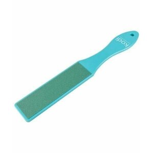 Педикюрная пилка Kodi professional. Прямоугольная, пластиковая, с ручкой, абразивность 120/180, цвет голубой (абразив зеленый)270/42/6)