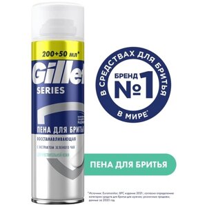 Пена для бритья восстанавливающая с экстрактом зеленого чая Gillette, 250 мл