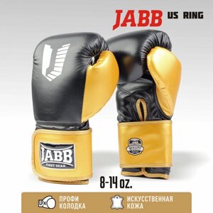Перчатки бокс.(иск. кожа) Jabb JE-4081/US Ring черный/золото 12ун.