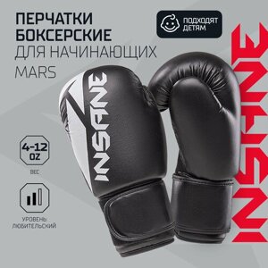 Перчатки боксерские insane MARS IN22-BG100, пу, черный, 12 oz