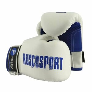 Перчатки боксерские RuscoSport бело-синий 6 oz (унций)