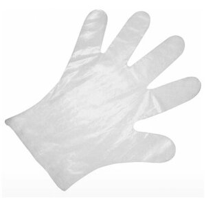 Перчатки полиэтиленовые одноразовые (белые), 100 шт Размер универсальный