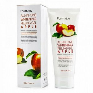 Пилинг-скатка для лица с экстрактом улитки и яблока, All In One Whitening Peeling Gel Cream Apple 180 мл. Farm Stay Farm Stay