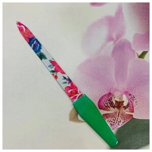 Пилка для ногтей металлическая на блистере «Ультрамарин - Цветы», цвет ручки микс, цвет пилки микс,15,5см.