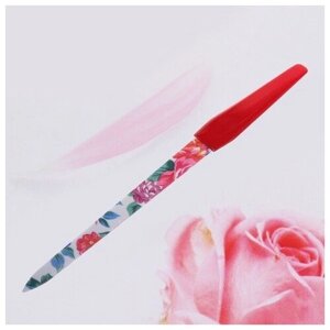 Пилка для ногтей металлическая на блистере "Ультрамарин - Цветы", цвет ручки микс, цвет пилки микс,17см