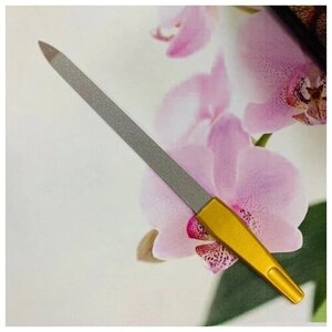 Пилка для ногтей металлическая на блистере «Ultramarine», цвет ручки золото, цвет пилки серебро,16,5см