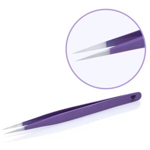 Пинцет для наращивания ресниц цветной Lovely (Lavender Line прямой)