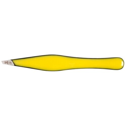 Пинцет скошенный с округлой ручкой желтый (эмаль) D-108-V-5311-yellow