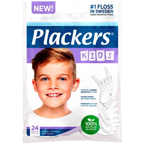 Plackers Kids флоссер для ухода за полостью рта, 24уп.