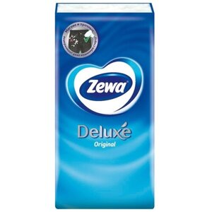 Платочки Zewa Deluxe, 10 листов, 1 пачка, синий