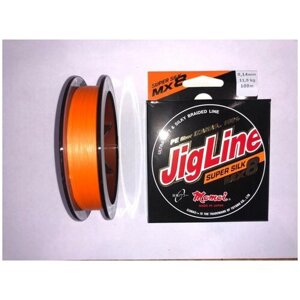 Плетеный шнур для рыбалки Momoi JigLine MX8 Super Silk 100м, 0,14мм, 11кг, оранжевый