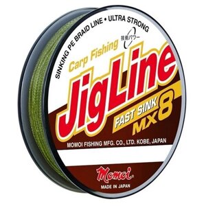 Плетеный шнур JigLine FAST SINK 0,30 мм, 20,0 кг, 100 м, зеленый