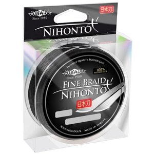 Плетеный шнур MIKADO Nihonto Fine Braid d=0.1 мм, 15 м, 7.7 кг, black, 1 шт.