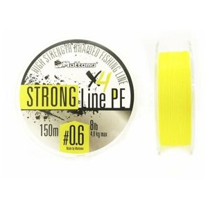 Плетеный шнур Mottomo Strong Line PE Fluo Yellow #0.6/4kg 150m