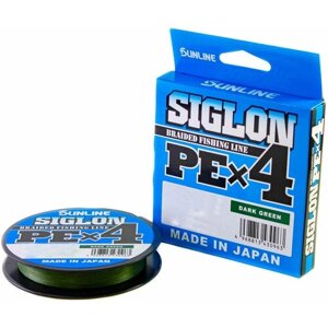 Плетеный шнур SUNLINE Siglon PE X4 Dark Green #0.5 150м 0,121мм 3,3кг