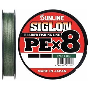 Плетеный шнур Sunline Siglon PEx8 d=0.094 мм, 150 м, 2.3 кг, dark green, 1 шт.