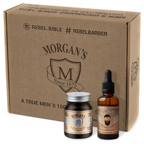 Подарочный набор Morgans Oudh & Amber (масло для бороды + помада для укладки)