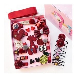 Подарочный набор заколок и резинок для девочек, 18 предметов