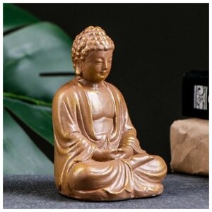 Подставка для благовоний "Будда сидит" коричневое золото, 12см 9149868