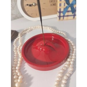 Подставка интерьерная "Губы" для благовоний, красная, глянец / Декоративный сувенир из гипса для ароматических палочек