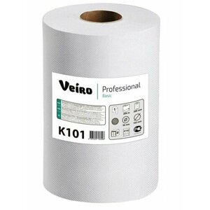 Полотенца бумажные 1-но слойные в рулоне Veiro Professional Basic арт. K101